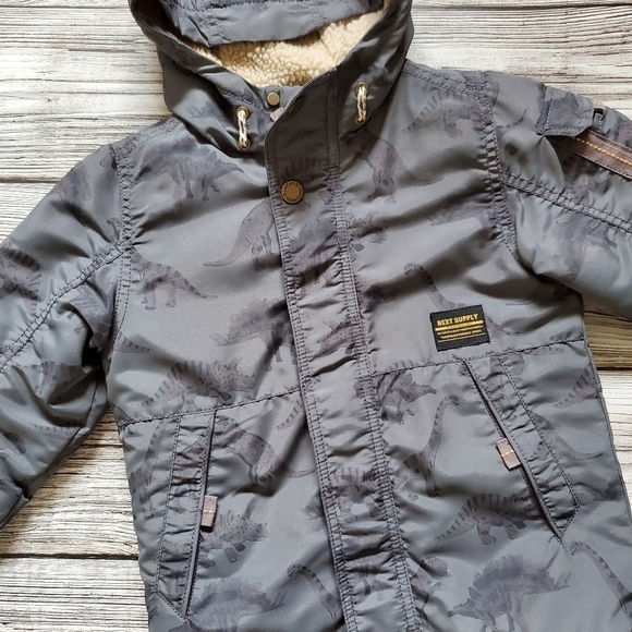 Next Direct Dinosaur Print Parka Fall Winter Size 3-4 NWOT - Picture 7 of 7